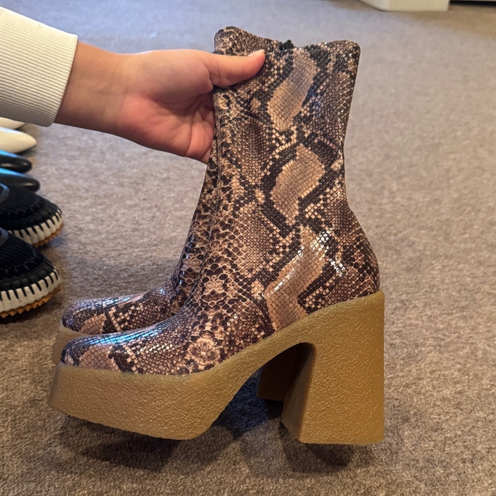 Stella Mccartney Skyla Alter Python Chunky Platfo… - image 4